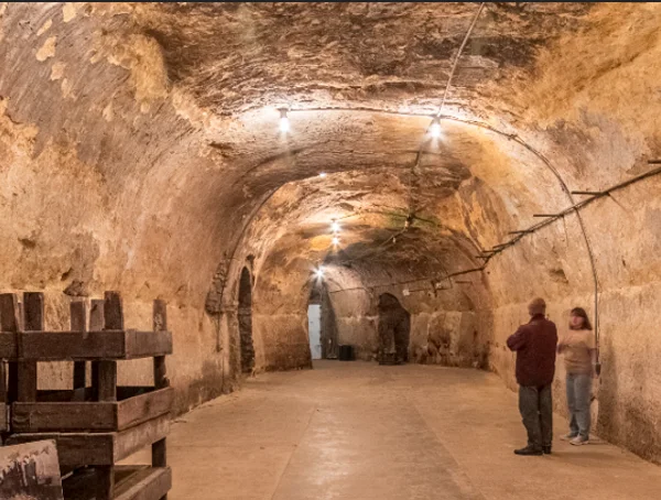 Bullets in the Sandstone at Wabasha Street Caves in Minnesota