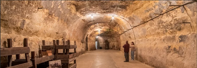 Bullets in the Sandstone at Wabasha Street Caves in Minnesota